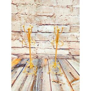 iLand Set Of 2 Miniature Coat Tree Dollhouse Coat Rack NEW Gold Color